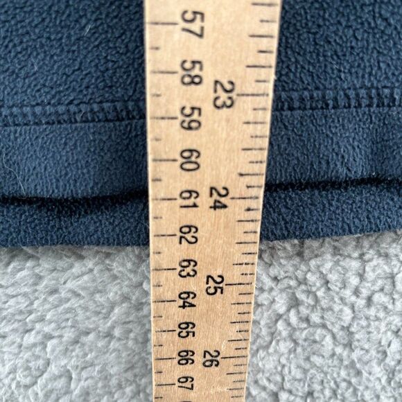 LL Bean Fleece Sweater Mens Small Quarter Zip Pullover Sweatshirt Blue Cozy Late - Picture 11 of 13